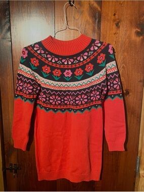 Hanna Andersson Floral Knit Sweater Dress